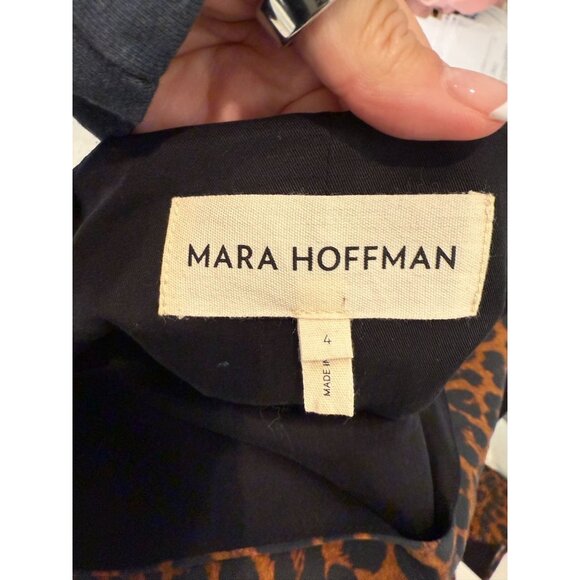 Mara Hoffman Naliyah Brown Leopard Maxi Dress Sustainable Tencel V-Neck NWOT - S - Picture 6 of 7